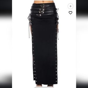 Lace up maxi skirt